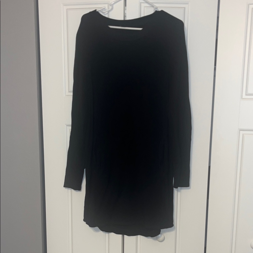 Athleta Black Long-Sleeve Sweatshirt Dress